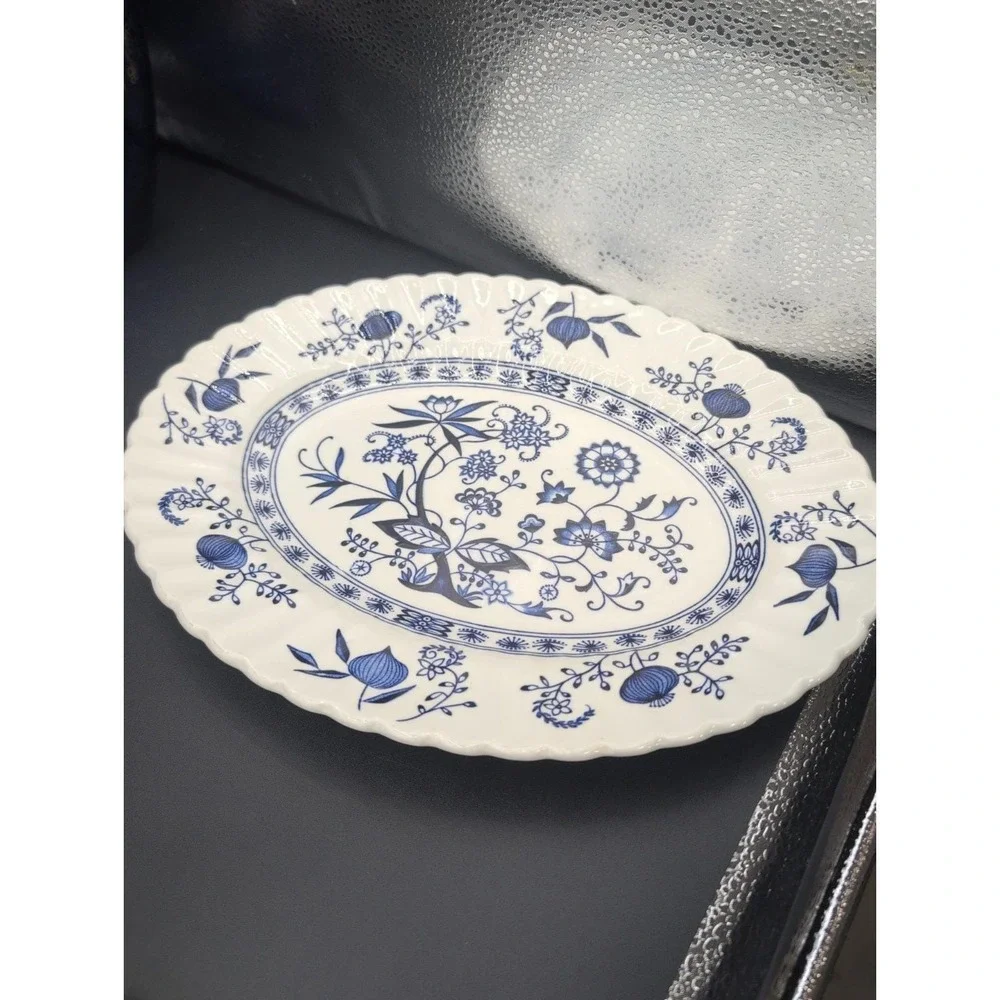 J & G Meakin Classic Blue Nordic Onion 13.25 Inch Oval Serving Platter